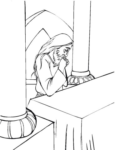 Pray In Temple  Coloring Page